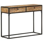 Table console 100x35x75 cm Bois de manguier massif – Image 11