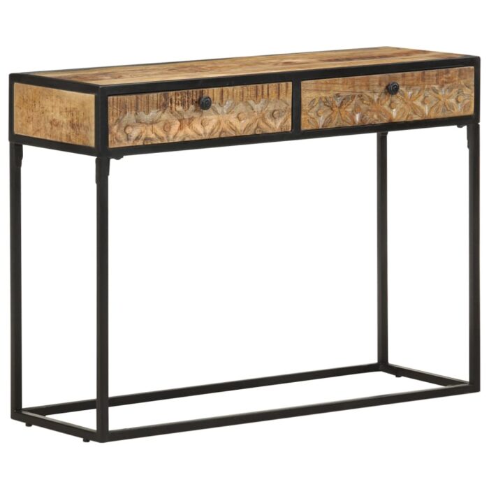 Table console 100x35x75 cm Bois de manguier massif – Image 11