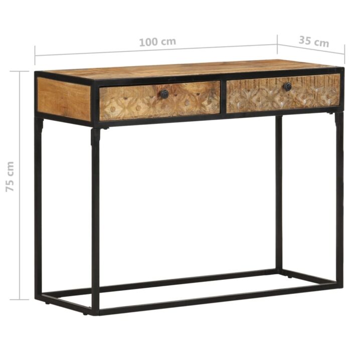 Table console 100x35x75 cm Bois de manguier massif – Image 7