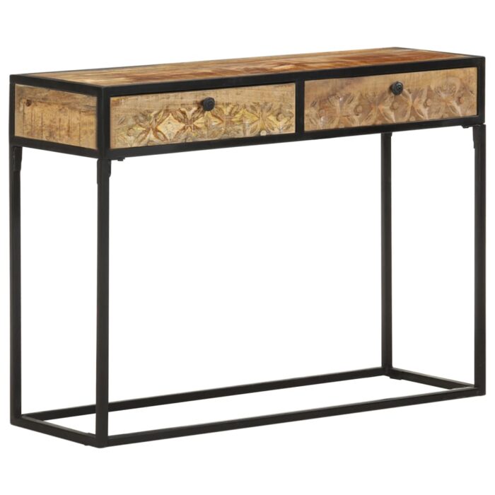 Table console 100x35x75 cm Bois de manguier massif – Image 9