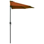 Parasol de balcon et mât en aluminium Terre cuite 270x144x222cm – Image 2