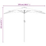 Parasol de balcon et mât en aluminium Terre cuite 270x144x222cm – Image 7