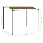 Auvent de parasol 3x2,4 m Taupe 180 g/m² – Image 5