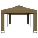 Tonnelle avec double toit 3x6 m Taupe 180 g/m² – Image 2