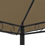 Pavillon de jardin et table et bancs 2,5x1,5x2,4m Taupe 180g/m² – Image 2