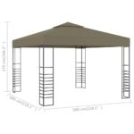 Chapiteau de jardin 3x3 m Taupe 180 g/m² – Image 4