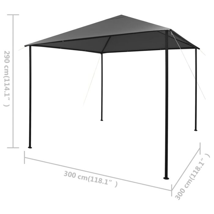 VXL8720286106600_g_en_hd_7.jpg Tonnelle 3x3 m Anthracite Tissu et acier 180 g/m² – Image 7