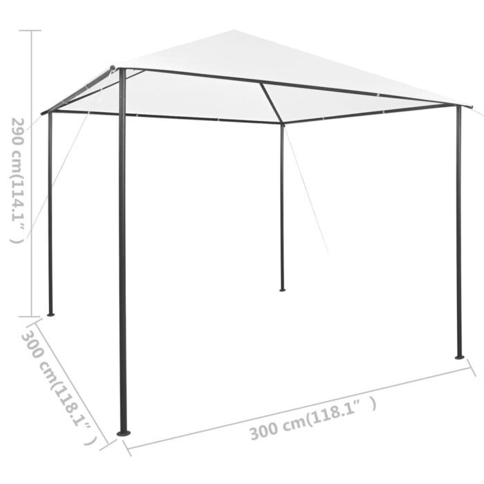 Tonnelle 3x3x2,9 m Blanc 180 g/m² – Image 7