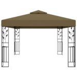 Tonnelle avec double toit 3x4 m Taupe 180 g/m² – Image 2