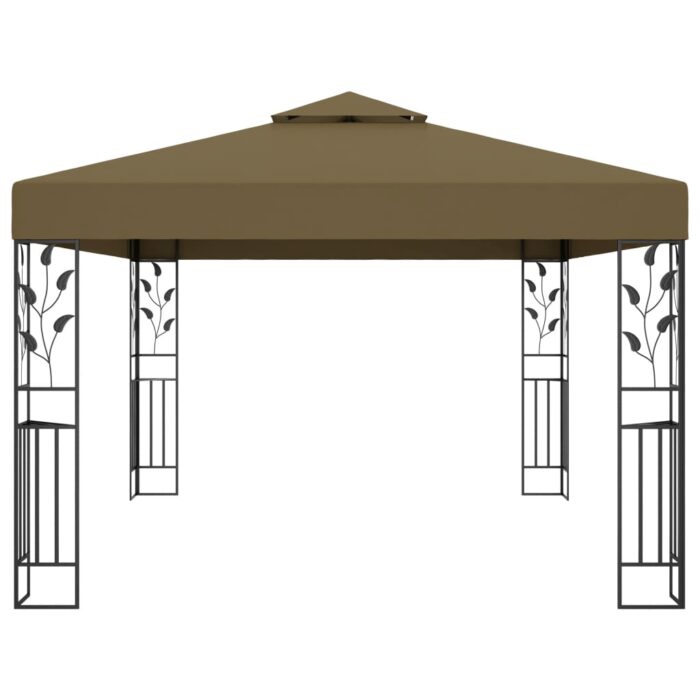 Tonnelle avec double toit 3x4 m Taupe 180 g/m² – Image 2