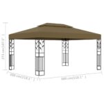Tonnelle avec double toit 3x4 m Taupe 180 g/m² – Image 5