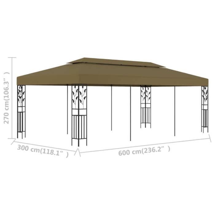 Chapiteau 6x3 m Taupe 180 g/m² – Image 5
