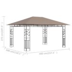 Belvédère avec moustiquaire 4x3x2,73 m Taupe 180 g/m² – Image 5