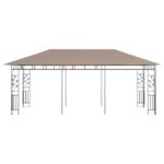 Belvédère avec moustiquaire 6x3x2,73 m Taupe 180 g/m² – Image 2