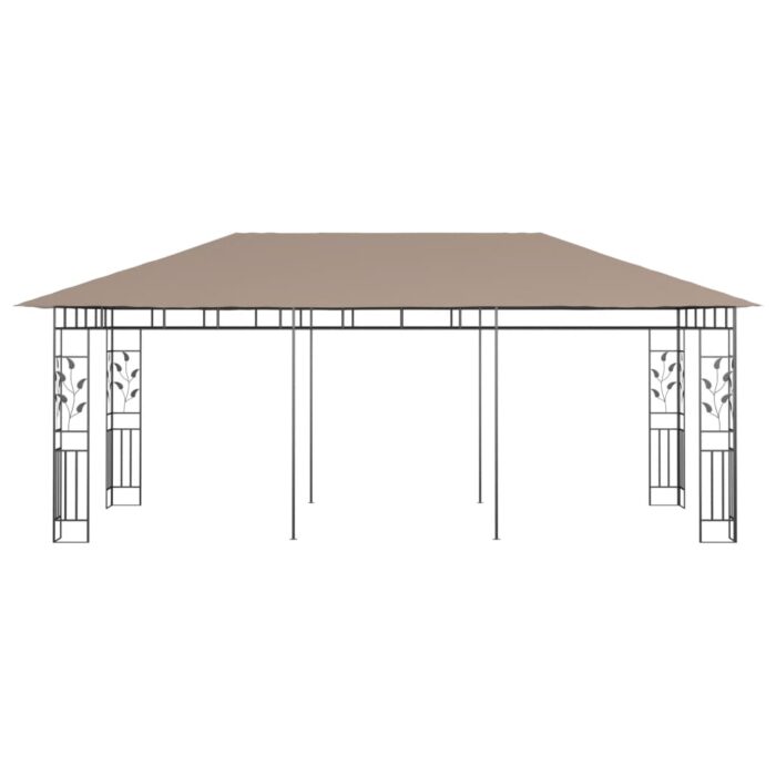 Belvédère avec moustiquaire 6x3x2,73 m Taupe 180 g/m² – Image 2