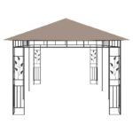Belvédère avec moustiquaire 6x3x2,73 m Taupe 180 g/m² – Image 3