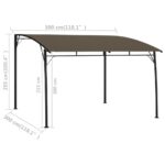 Auvent pare-soleil de jardin 3x3x2,55 m Taupe – Image 5