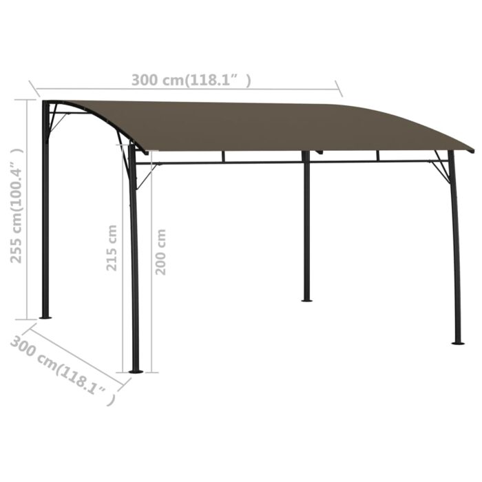Auvent pare-soleil de jardin 3x3x2,55 m Taupe – Image 5