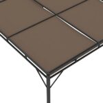 Belvédère de jardin avec rideau latéral 4x3x2,25 m Taupe – Image 7