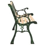 Banc de jardin 122 cm fonte et bois de sapin massif – Image 2