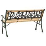 Banc de jardin 122 cm fonte et bois de sapin massif – Image 3