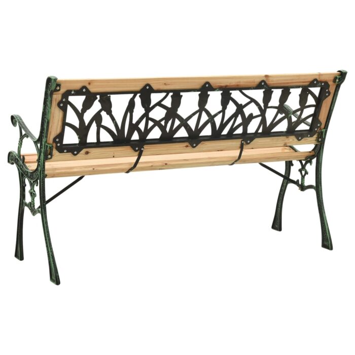 Banc de jardin 122 cm fonte et bois de sapin massif – Image 3