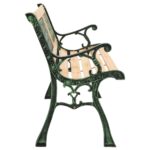 Banc de jardin 122 cm fonte et bois de sapin massif – Image 2