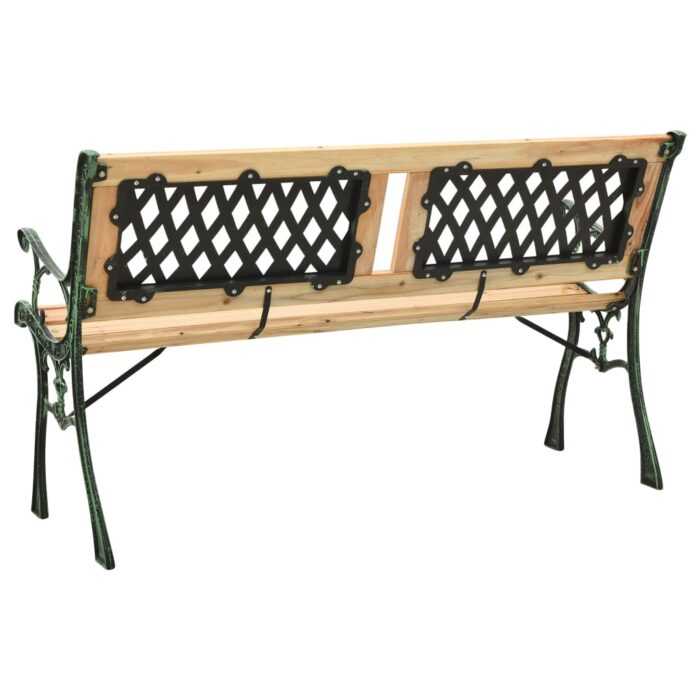 Banc de jardin 122 cm fonte et bois de sapin massif – Image 3