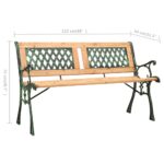 Banc de jardin 122 cm fonte et bois de sapin massif – Image 5