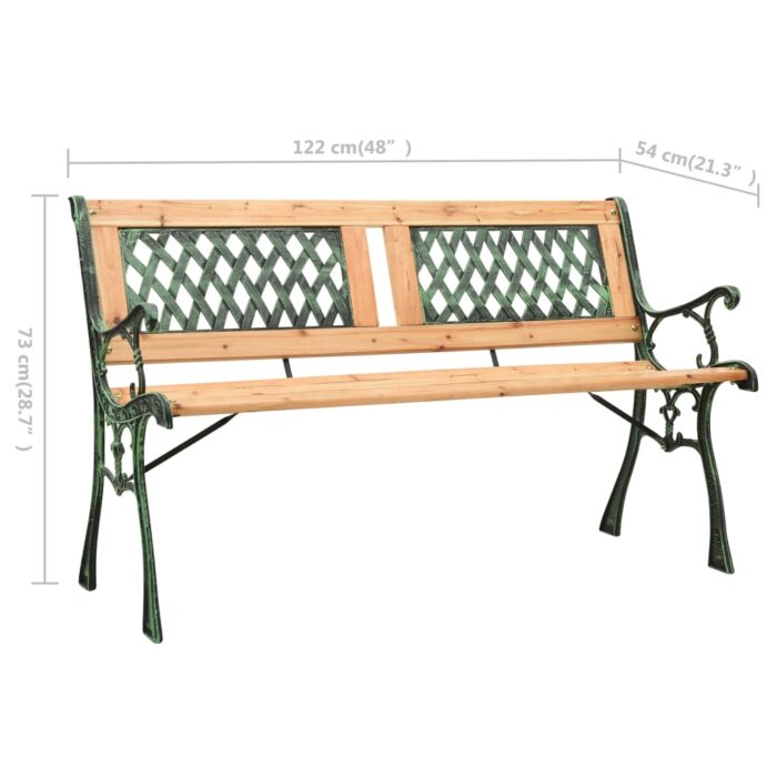 Banc de jardin 122 cm fonte et bois de sapin massif – Image 5