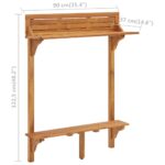 Table de bar de balcon 90x37x122,5 cm Bois d'acacia massif – Image 7
