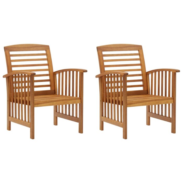 Chaises de jardin lot de 2 Bois d'acacia massif – Image 1
