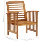 Chaises de jardin lot de 2 Bois d'acacia massif – Image 7