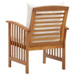 Chaises de jardin avec coussins lot de 2 Bois d'acacia massif – Image 4
