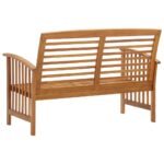 Banc de jardin 119 cm bois d'acacia solide – Image 3
