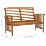 Banc de jardin 119 cm bois d'acacia solide – Image 6