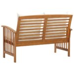 Banc de jardin avec coussins 119 cm Bois solide d'acacia – Image 3