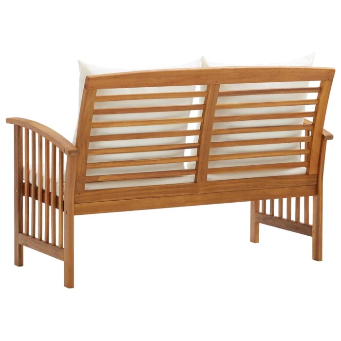 Banc de jardin avec coussins 119 cm Bois solide d'acacia – Image 3
