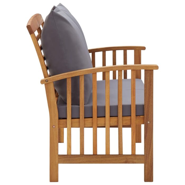 Banc de jardin avec coussins 119 cm Bois solide d'acacia – Image 2