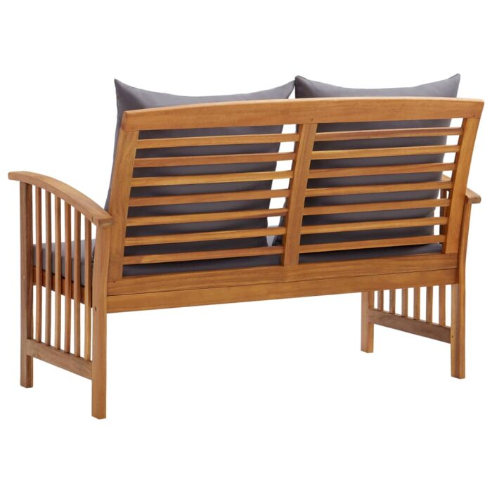 Banc de jardin avec coussins 119 cm Bois solide d'acacia – Image 3