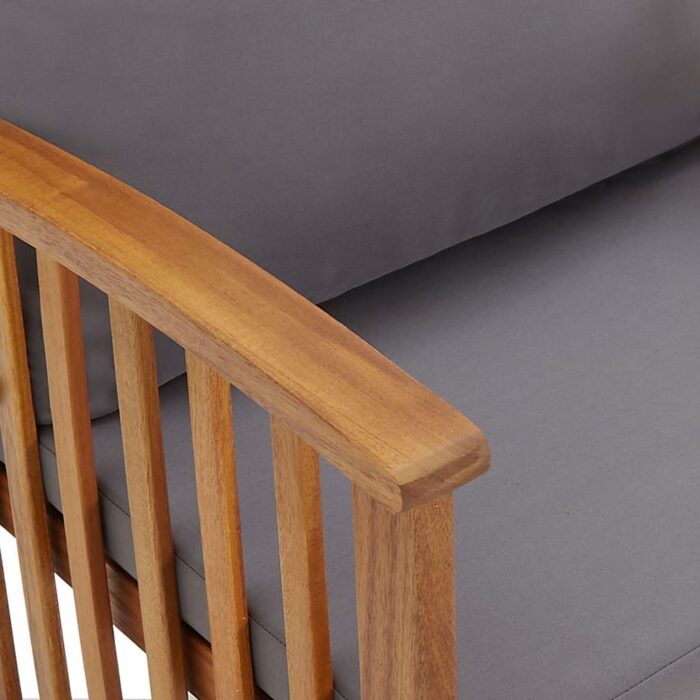 Banc de jardin avec coussins 119 cm Bois solide d'acacia – Image 4