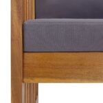 Banc de jardin avec coussins 119 cm Bois solide d'acacia – Image 5