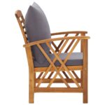 Chaises de jardin avec coussins lot de 2 Bois d'acacia massif – Image 3