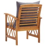 Chaises de jardin avec coussins lot de 2 Bois d'acacia massif – Image 4