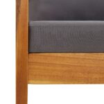 Chaises de jardin avec coussins lot de 2 Bois d'acacia massif – Image 5