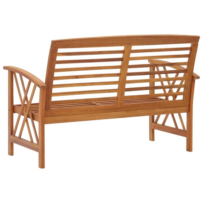 Banc de jardin 119 cm bois d'acacia solide – Image 3