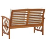 Banc de jardin avec coussins 119 cm Bois solide d'acacia – Image 3