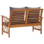 Banc de jardin avec coussins 119 cm Bois solide d'acacia – Image 3