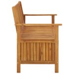 Banc de rangement de jardin 120 cm bois d'acacia solide – Image 2