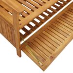 Banc de rangement de jardin 120 cm bois d'acacia solide – Image 6